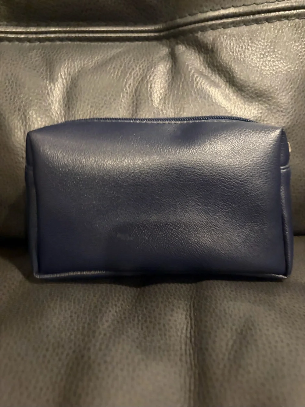Furla Navy Leather Cosmetic Pouch